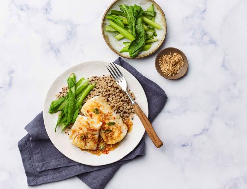 Cod with Sticky Asian Sauce and Greens